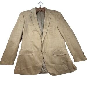 Haspel Mens 40R Tan‎ Micro Polyester Premium Tailored Blazer Sport Coat